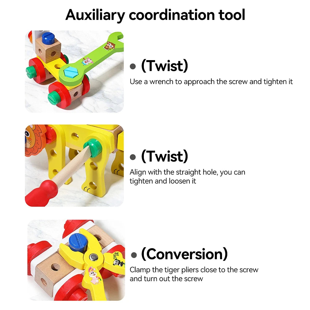 Wooden Animal Learning Puzzle Set
