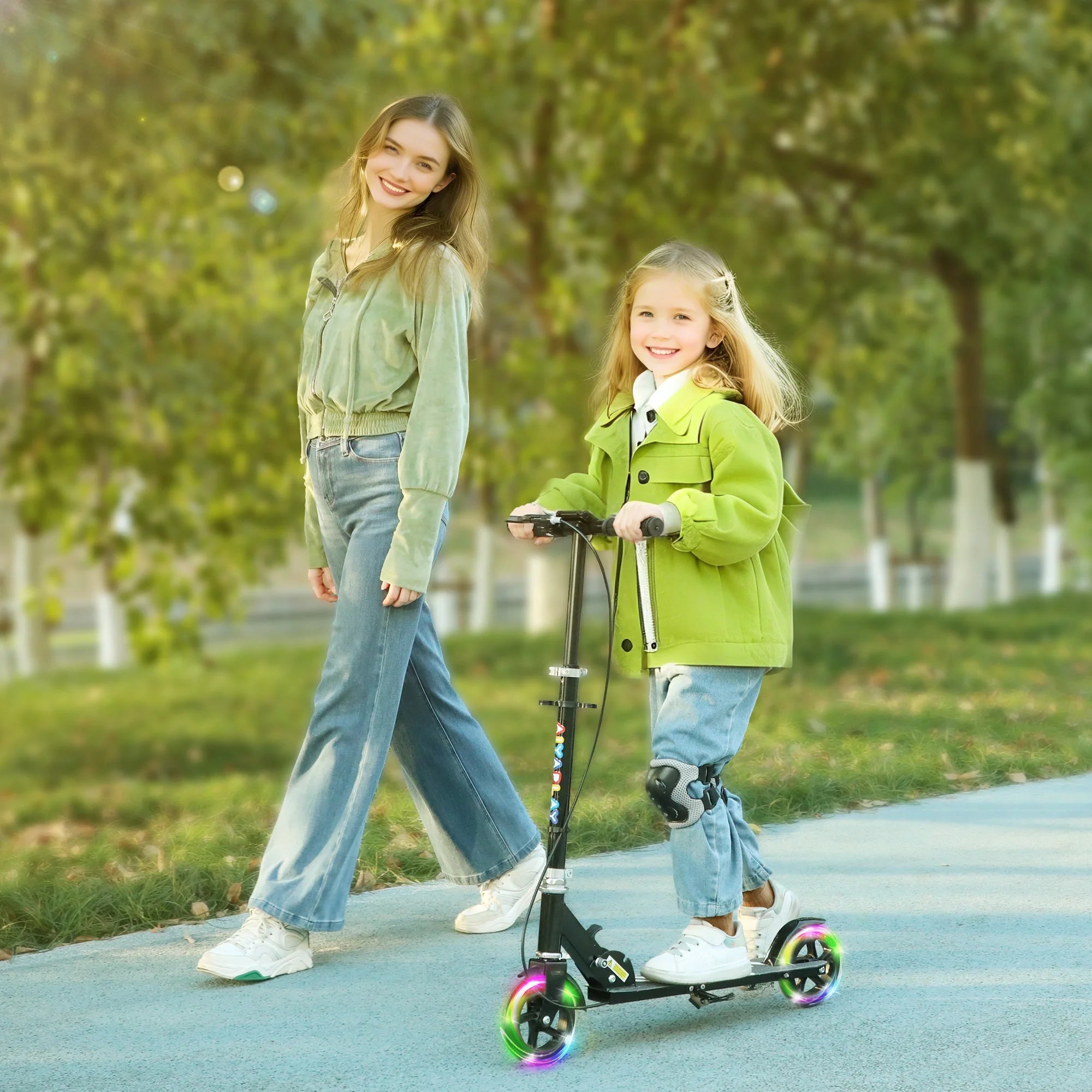 Kids Adjustable Folding Scooter with LED Wheels
