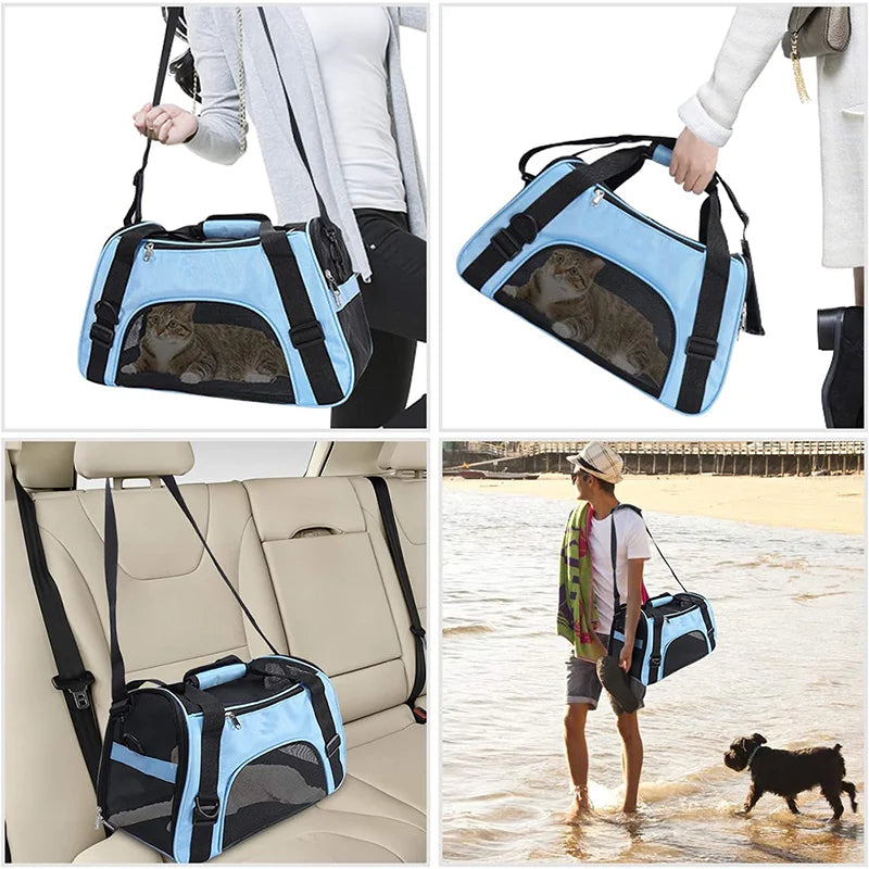 Foldable Mesh Pet Carrier Bag