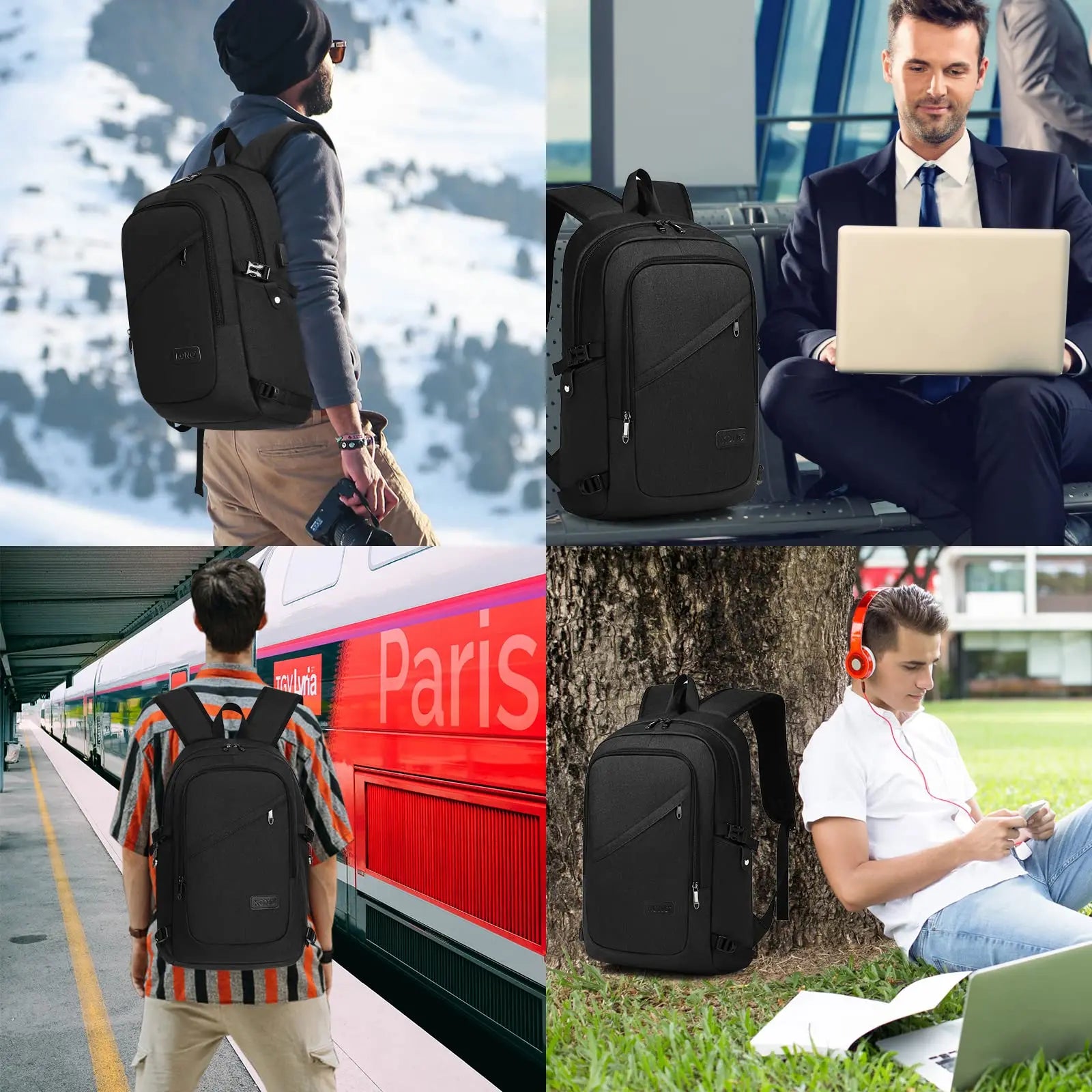 Anti-Theft Laptop Backpack with USB Charging