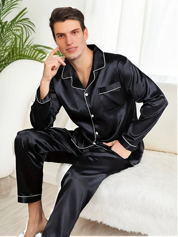 Men’s Elegant Button Pajama Set