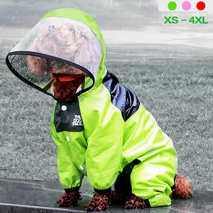 Hooded Lightweight Dog Rain Jacket