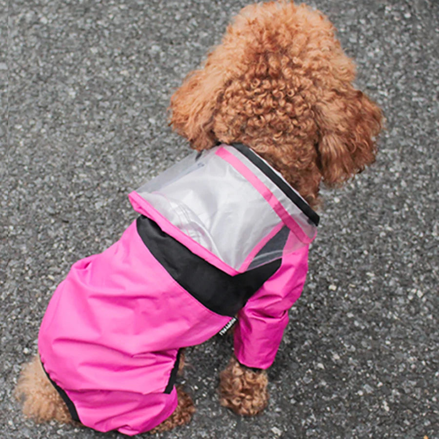 Hooded Lightweight Dog Rain Jacket