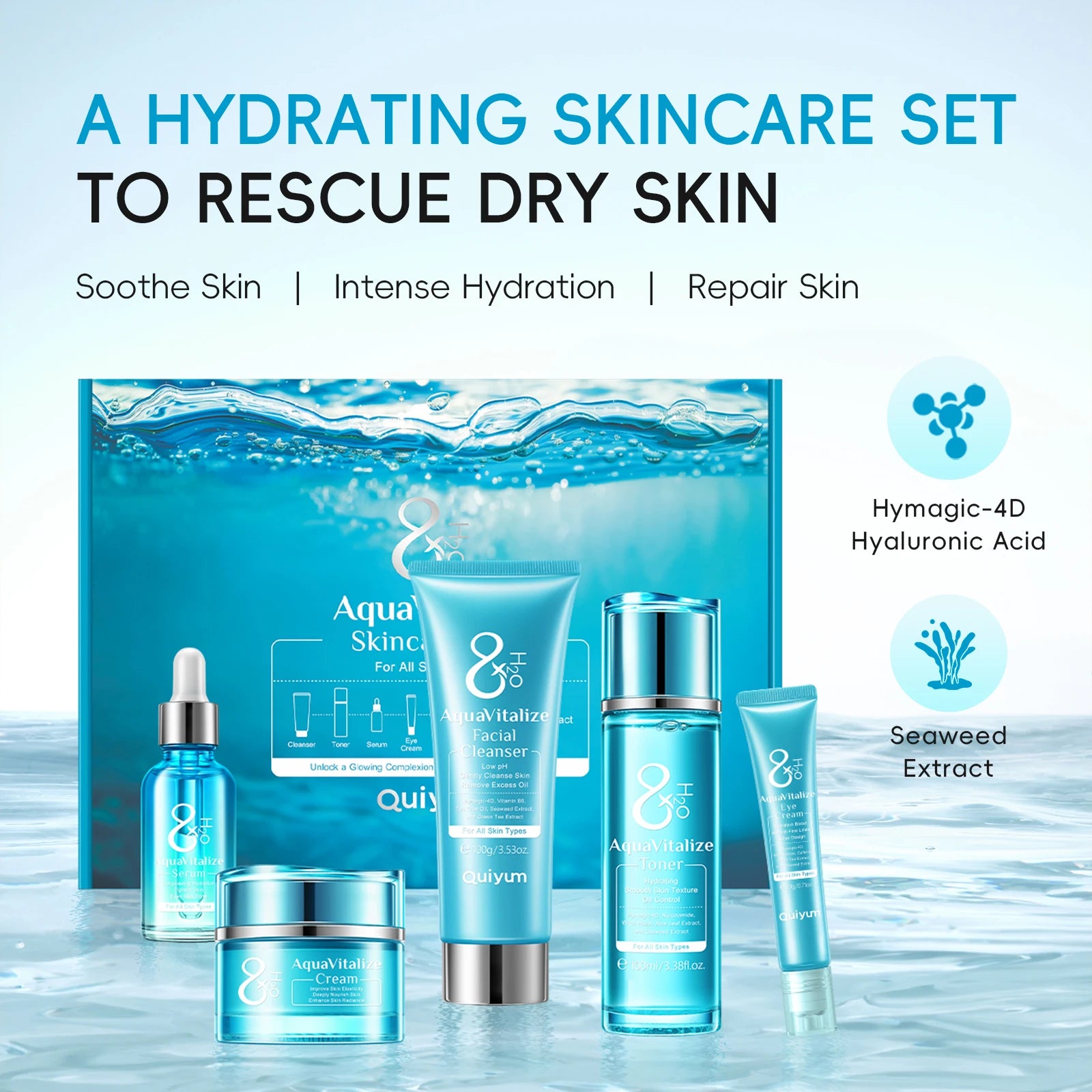 8X H₂O Deep Hydration Skincare Set