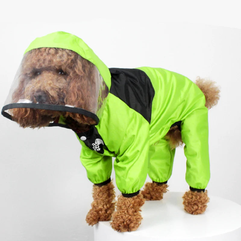 Hooded Lightweight Dog Rain Jacket
