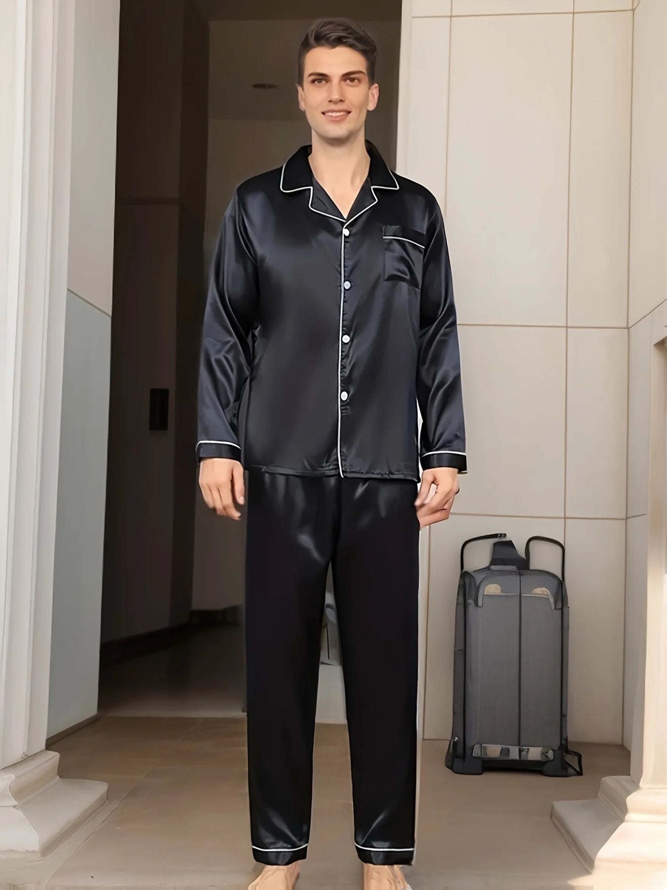 Men’s Elegant Button Pajama Set