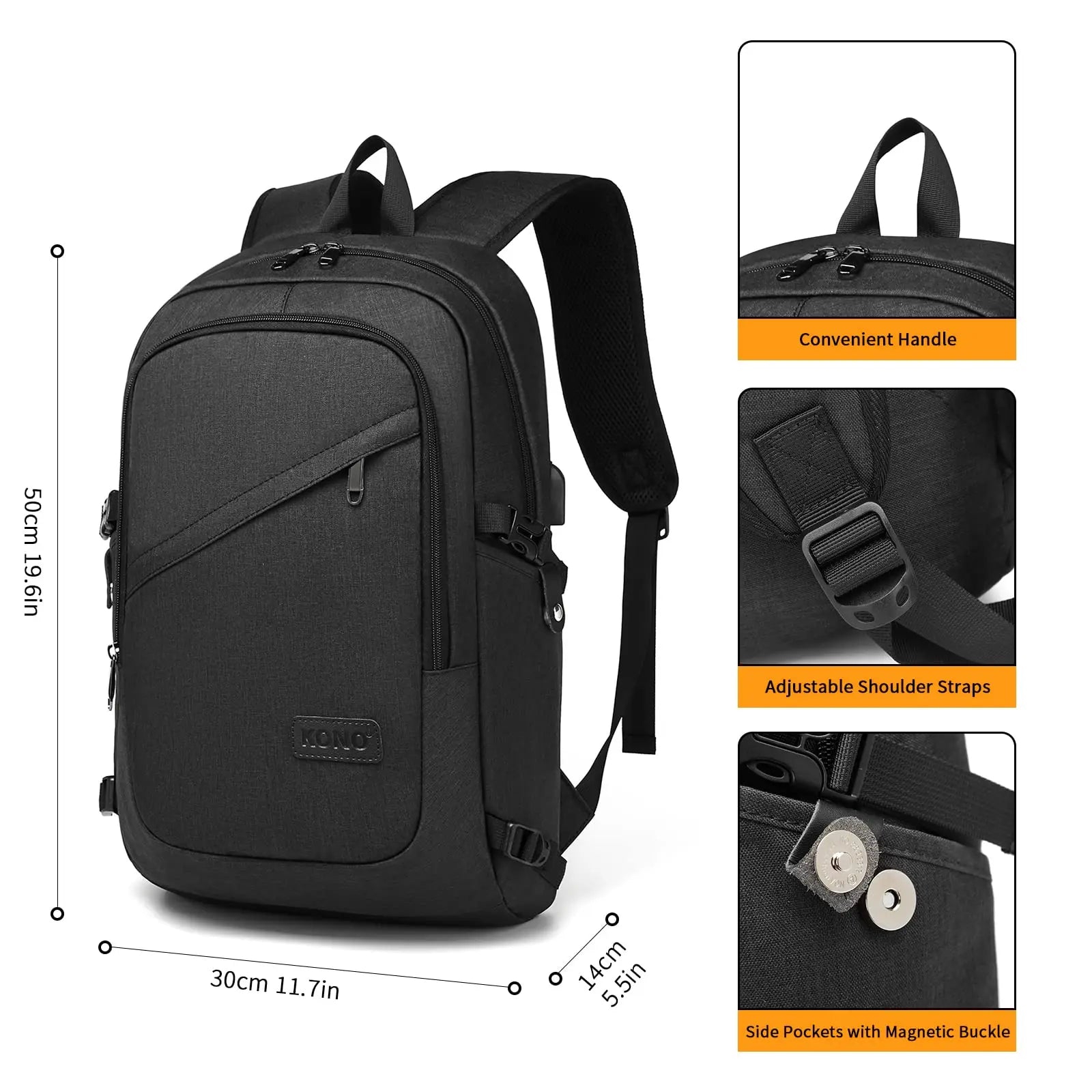 Anti-Theft Laptop Backpack with USB Charging