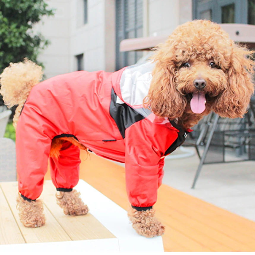 Hooded Lightweight Dog Rain Jacket